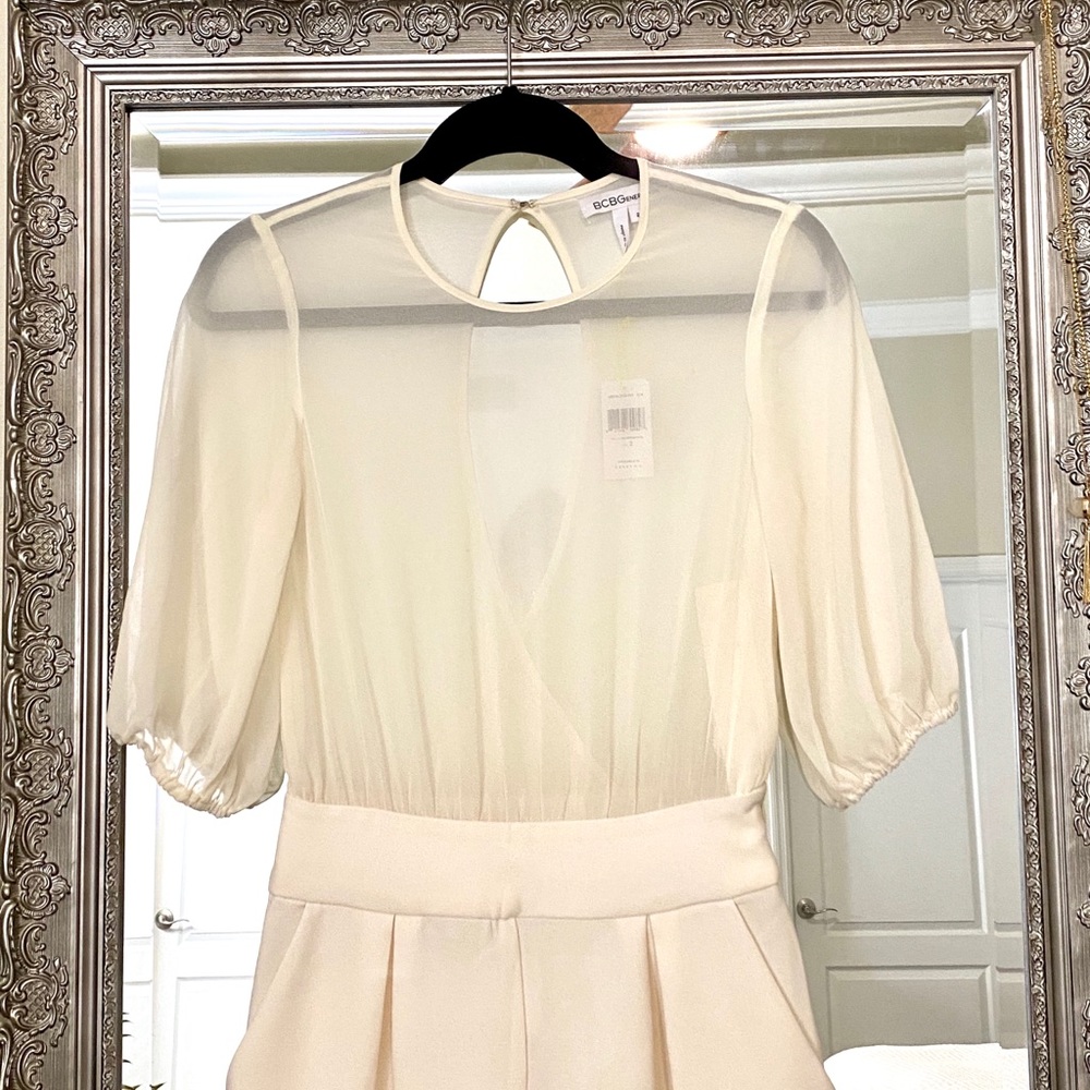 BCBG cream jumpsuit - Picture 2 of 4